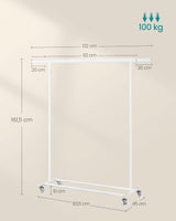 Kleiderständer Schwerlast Ausziehbar Transportabel 100kg Weiss von Songmics