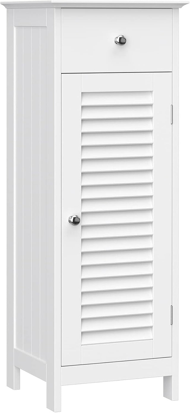 Badezimmerschrank mit Schublade Lamellentür Weiss