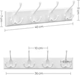 Wandgarderobe Hakenleiste Metall Flur Wolkenweiss von Songmics