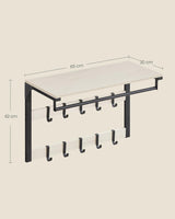 Wandgarderobe mit Ablage vintageweiss-schwarz von Songmics