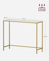 Konsolentisch Hartglas Modern Verstellbar Wohnzimmer Gold