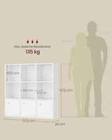 Bücherregal Offenes Regal 3 Fächer Weiss von Songmics