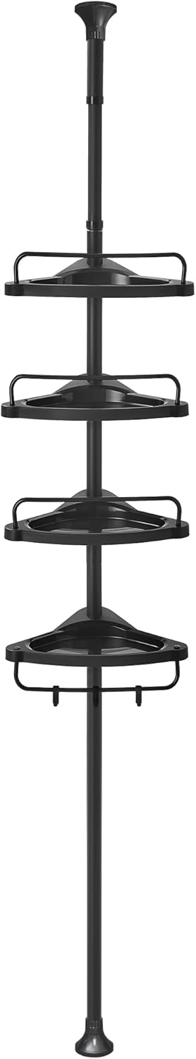 Duschregal höhenverstellbar mit 4 Ablagen schwarz