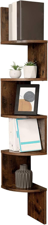 Eckregal Wandregal 5 Ebenen vintagebraun