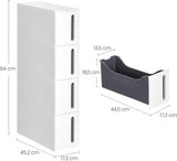 Nischenregal Rollwagen Schubladen Badregal Weiss-Grau