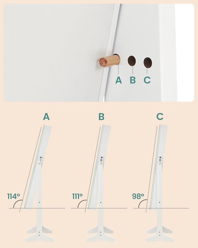 Schmuckschrank Spiegelschrank Stehend Make-up Organizer Weiss