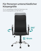 Bürostuhl ergonomisch höhenverstellbar gepolstert schwarz
