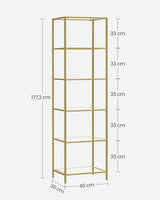 Regal mit 6 Ablagen Goldfarben