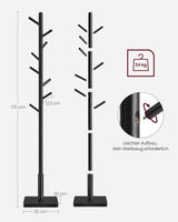 Garderobenständer Massivholz Baumform Tintenschwarz