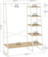 Kleiderständer mit Schuhablage Eichenfarben-Mattweiss