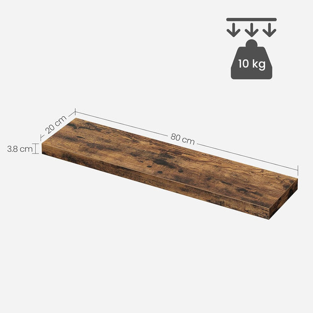 Wandregal rustikal Braun 20x80 cm von Songmics