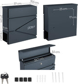 Briefkasten abschliessbar mit Zeitungsfach anthrazit