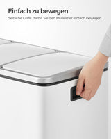 Mülleimer Küche Mülltrennsystem 3 Fächer Wolkenweiss