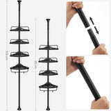 Duschregal höhenverstellbar mit 4 Ablagen schwarz