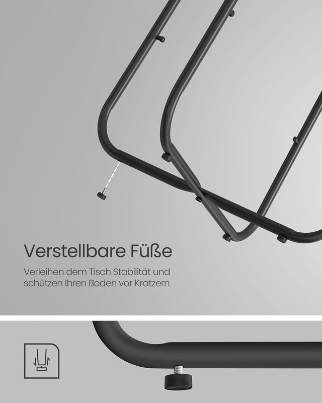 Beistelltisch mit Stauraum, ebenholzschwarz-schiefergrau