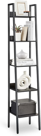 Bücherregal Leiterregal 5 Ebenen Schwarz