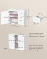 Waschbeckenunterschrank mit Schubladen wolkenweiss von Songmics