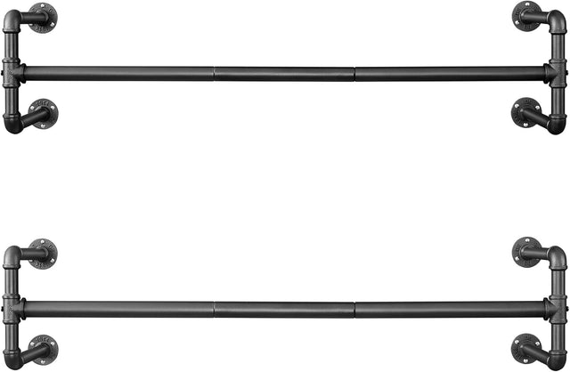 Kleiderständer Wandmontage Industrie-Design Set Schwarz