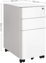 Rollcontainer Büroschrank abschliessbar Schubladen weiss von Songmics