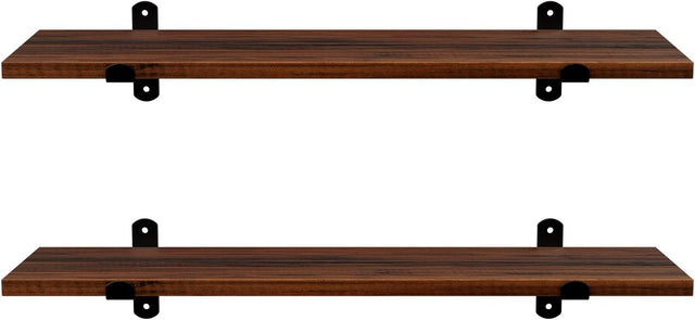 Wandregale Retro-Stil schwimmend Braun Schwarz von Songmics