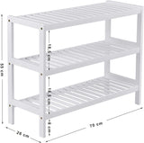 Schuhregal Bambus 3 Ebenen Weiss von Songmics