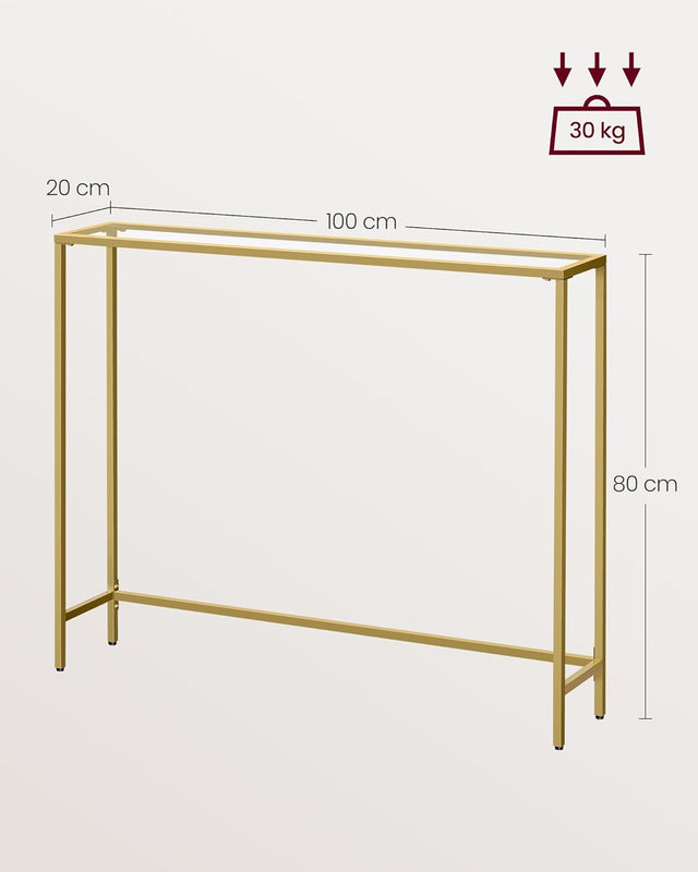Konsolentisch mit Hartglasoberfläche hellgold-transparent