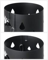 Regenschirmständer Metall Rund Muster Regenschirme Schwarz von Songmics