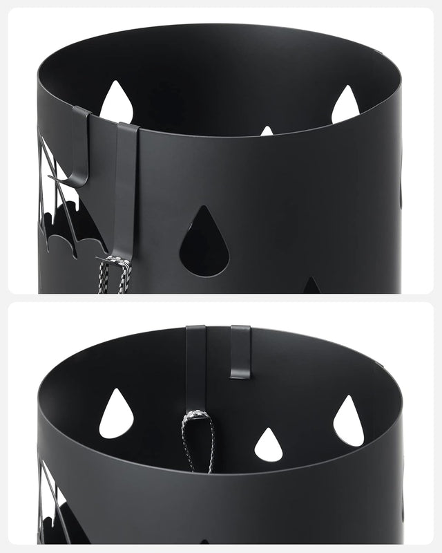 Regenschirmständer Metall Rund Muster Regenschirme Schwarz von Songmics