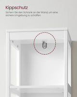 Badezimmerschrank freistehend mit Schubladen weiss