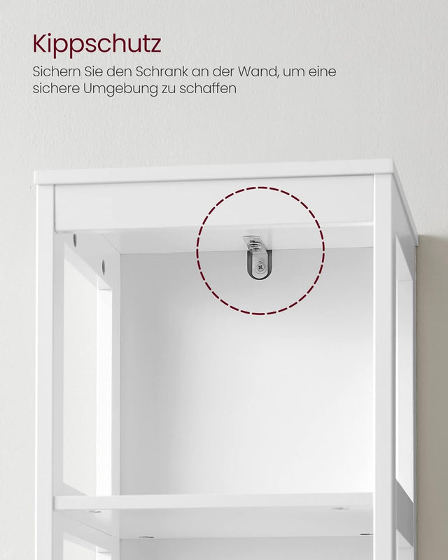 Badezimmerschrank freistehend mit Schubladen weiss