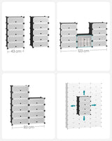 Schuhregal Steckregal DIY-Regal mit Tür Schwarz von Songmics