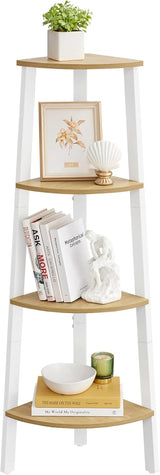 Eckregal Industrial-Design mit Stahlrahmen Natureichenfarben