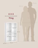 Bücherregal mit 5 Fächern Weiss