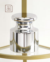 Eckregal 5 Ebenen Glasregal Gold