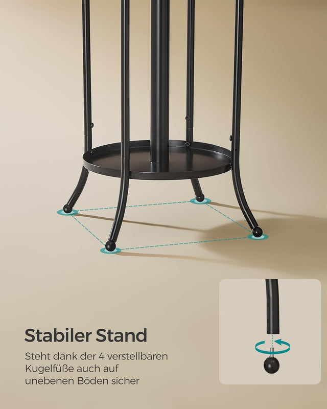 Garderobenständer mit Regenschirmhalter tintenschwarz