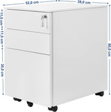 Rollcontainer Büroschrank mit Schubladen Weiss