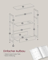 Beistelltisch mit Ladefunktion Greige-Schwarz