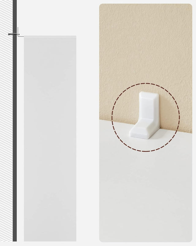 Bücherregal mit 5 Fächern Weiss