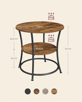 Beistelltisch Industrie-Design mit Ablagen vintagebraun