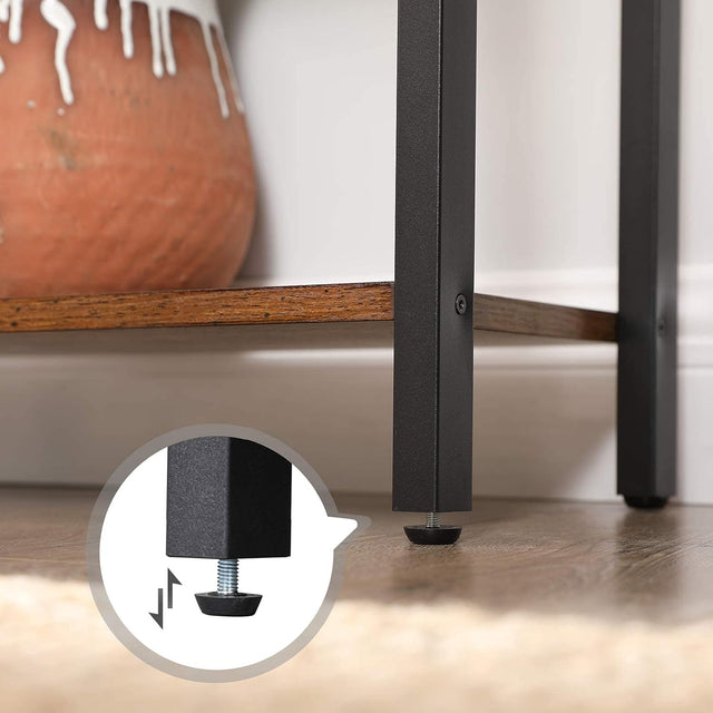 Bücherregal Industrie-Design mit Stahlgestell Vintagebraun