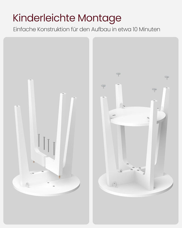 Beistelltisch moderner Stil mit Ablage Weiss