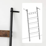 Schrägleiterregal Handtuchhalter 5 Ebenen Braun Schwarz von Songmics