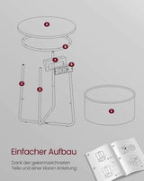 Beistelltisch mit Steckdose, Stauraum, schiefergrau