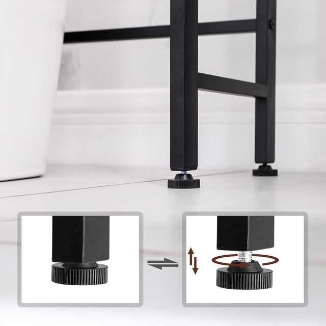 Toilettenregal 3 Ebenen Badezimmerregal Rustikal Braun von Songmics