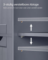 Badezimmerschrank mit 4 Schubladen und Tür Grau