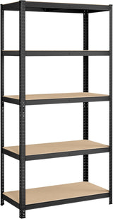 Regal 5 Ebenen Verstellbar Industriestil Schwarz