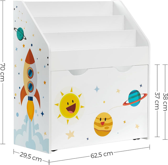 Spielzeugregal Kinderzimmer mit Spielzeugkiste Weiss von Songmics