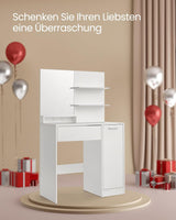Schminktisch mit Spiegel und Ablagen Weiss