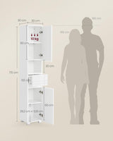 Badezimmerschrank mit Schublade verstellbar Wolkenweiss von Songmics