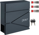 Briefkasten abschliessbar mit Zeitungsfach anthrazit